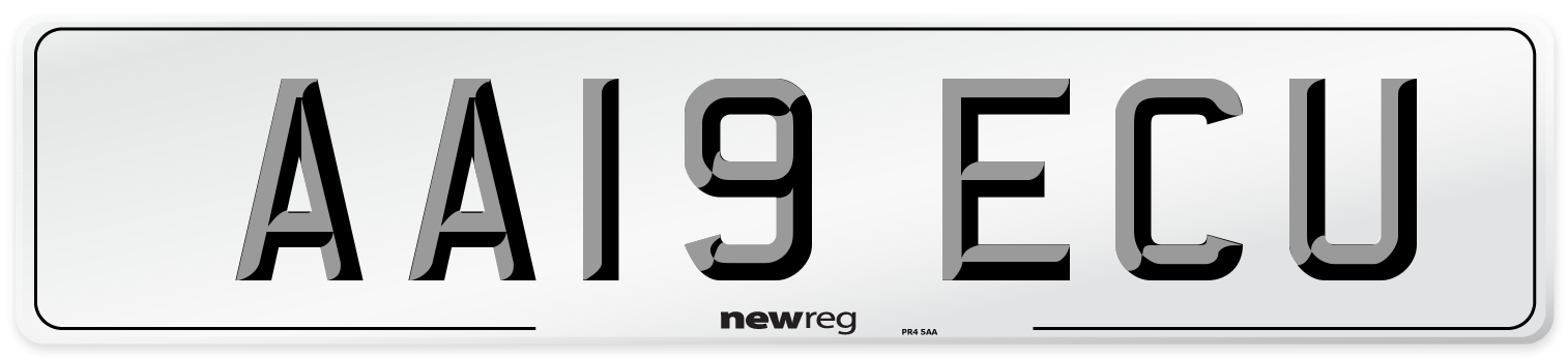 AA19 ECU Number Plate from New Reg